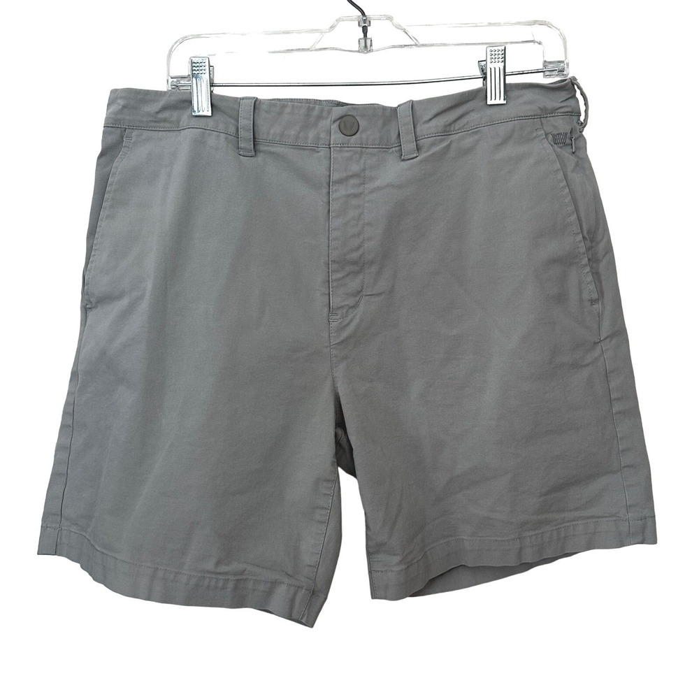 Mack Weldon Shorts Mens 34 Light Grey Performance‎ Tech Chino Stretch Athleisure